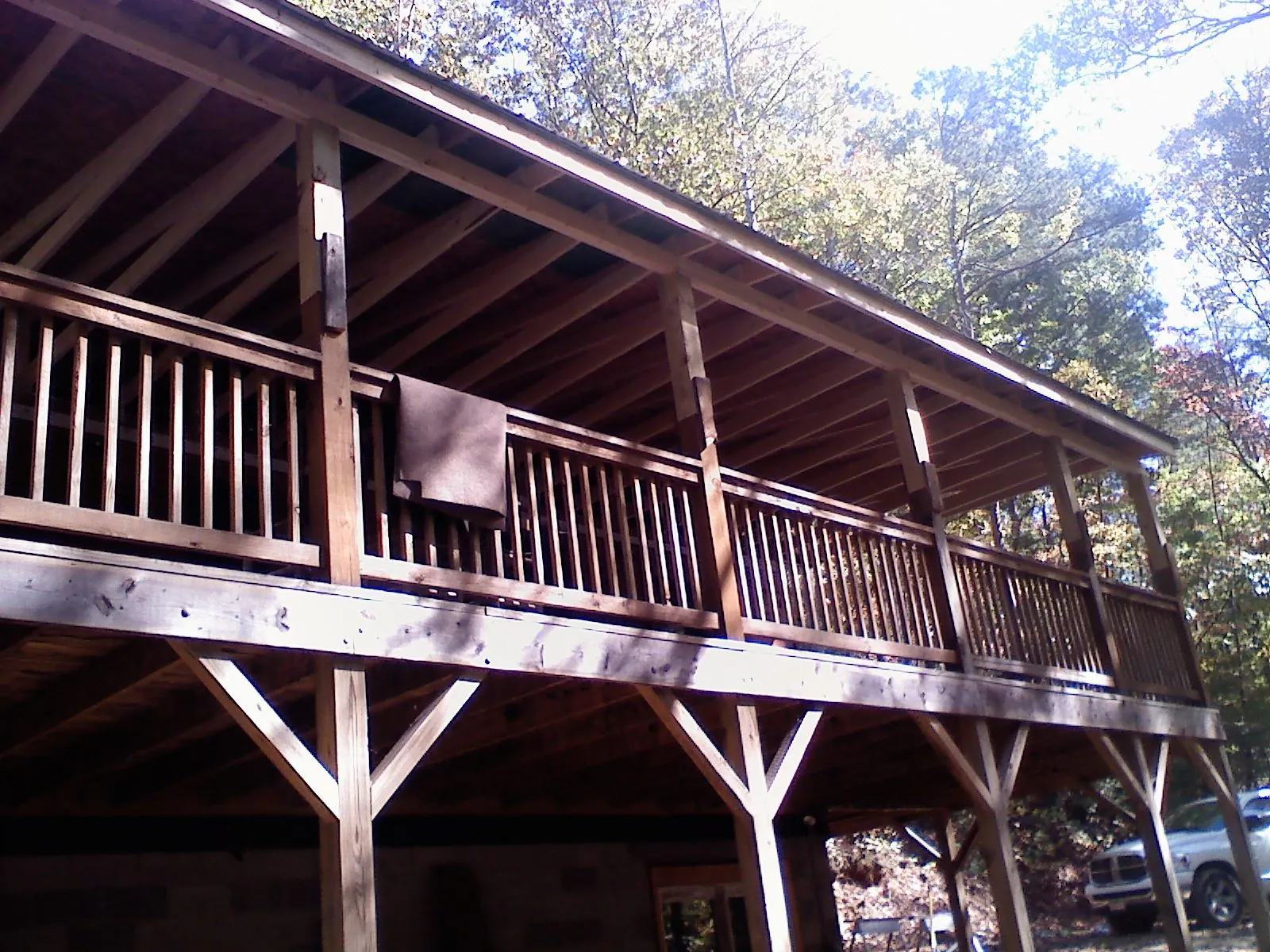 Timber framing under a new elevated porch and deck — Roof Leak Repair in Atmore by Roofing Brothers